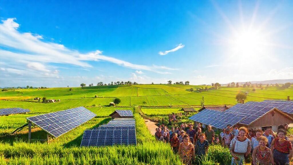 Un pueblo rural brilla con energía limpia