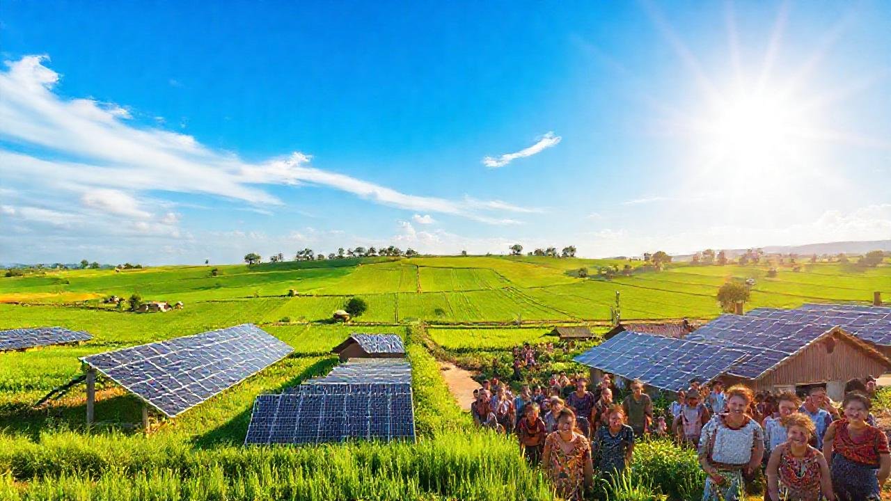 Un pueblo rural brilla con energía limpia