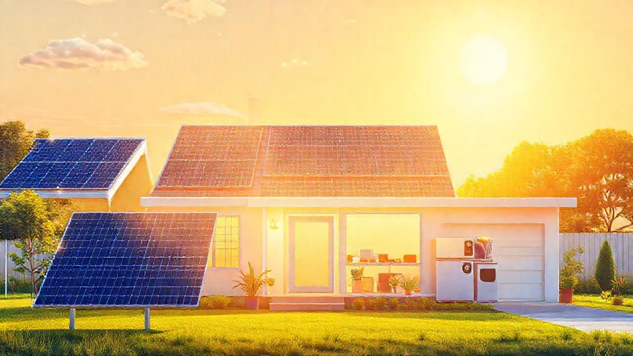 Una casa moderna usa energía brillante