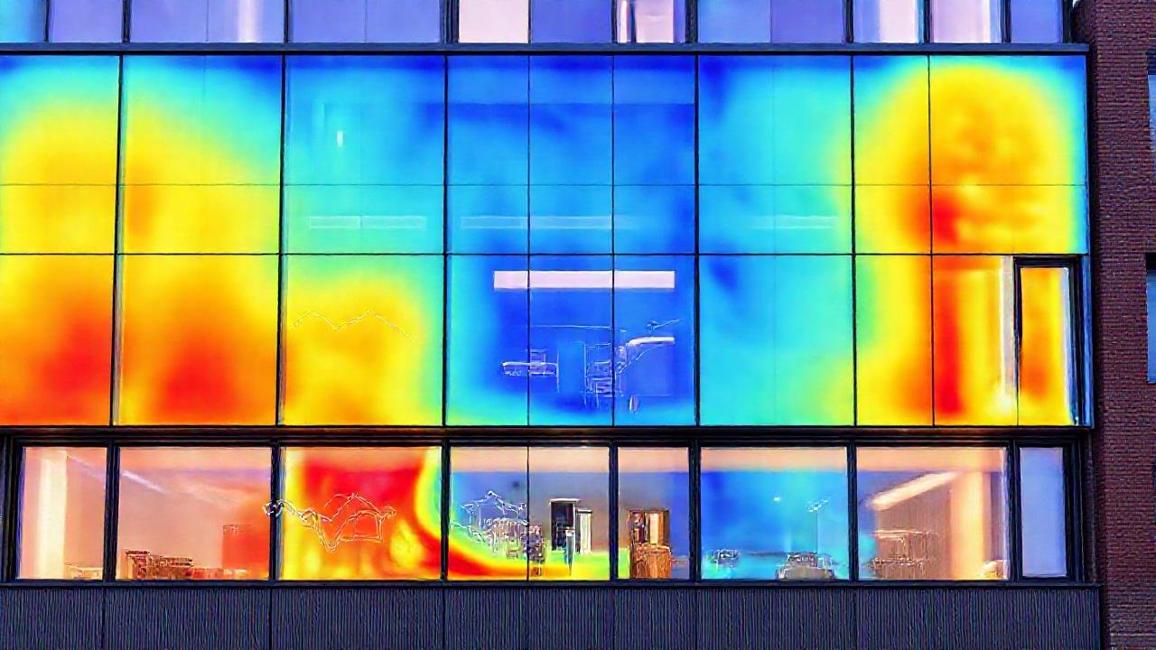 Fachada moderna evalúa eficiencia energética