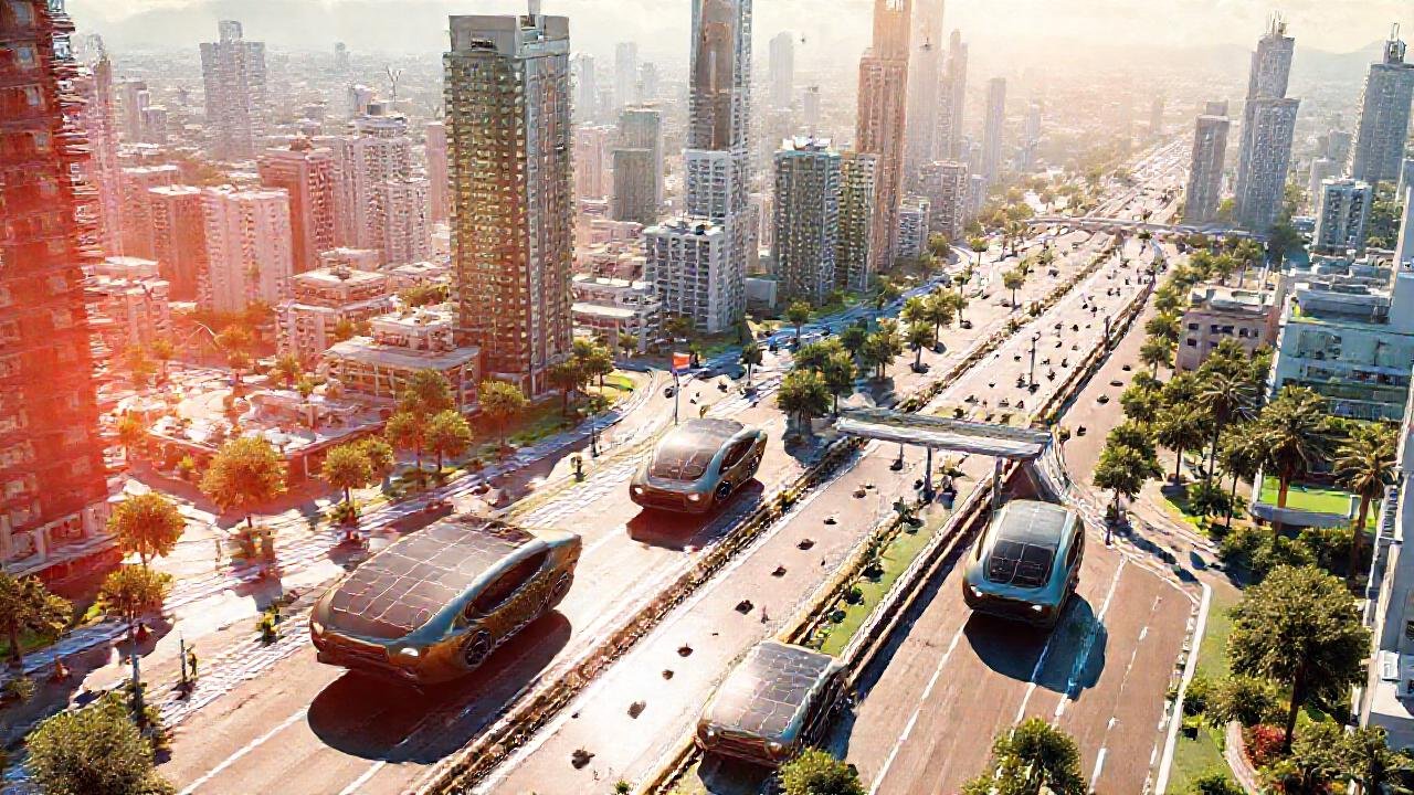 Una ciudad futurista y sostenible brilla