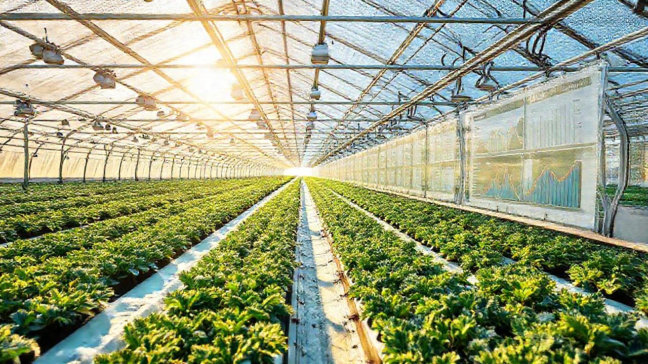 El agricultor cultiva cosechas protegidas y optimistas