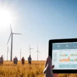 Turbinas eólicas muestran datos visuales