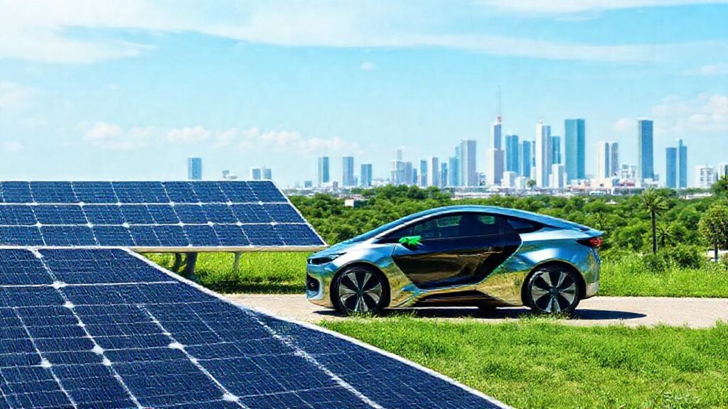 Energía limpia ilumina una ciudad futurista