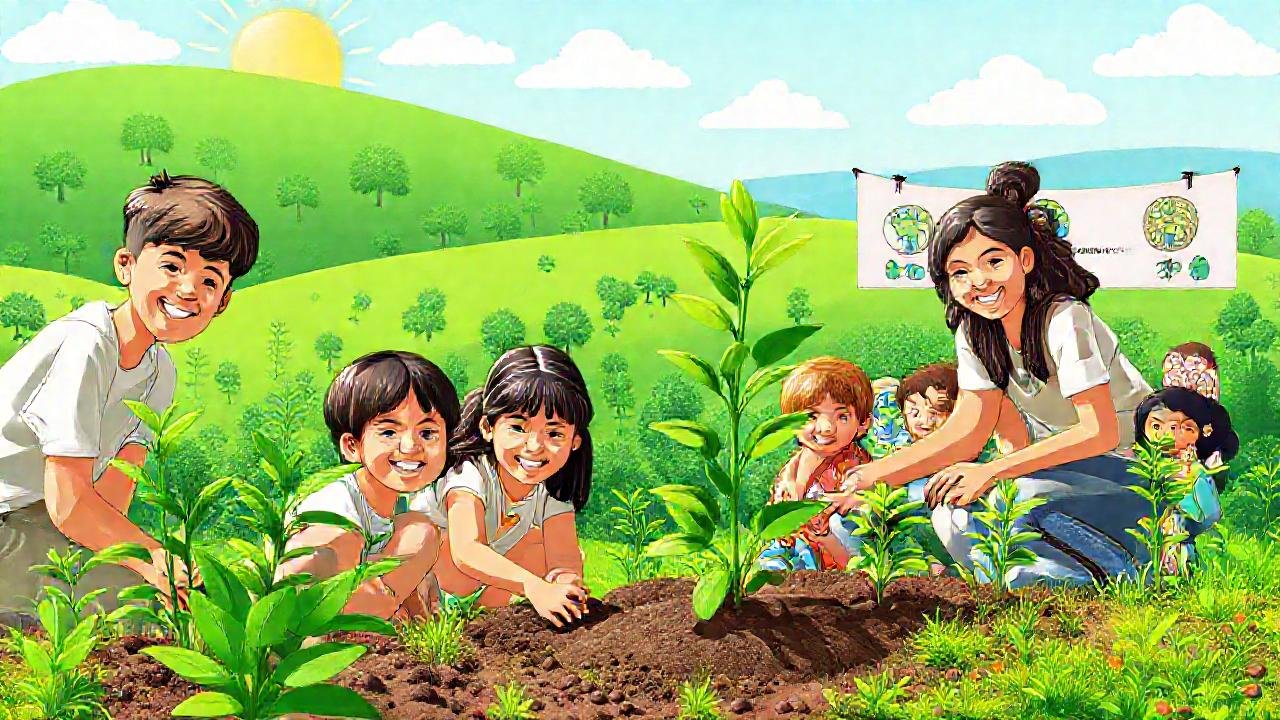 Jóvenes plantan árboles con esperanza