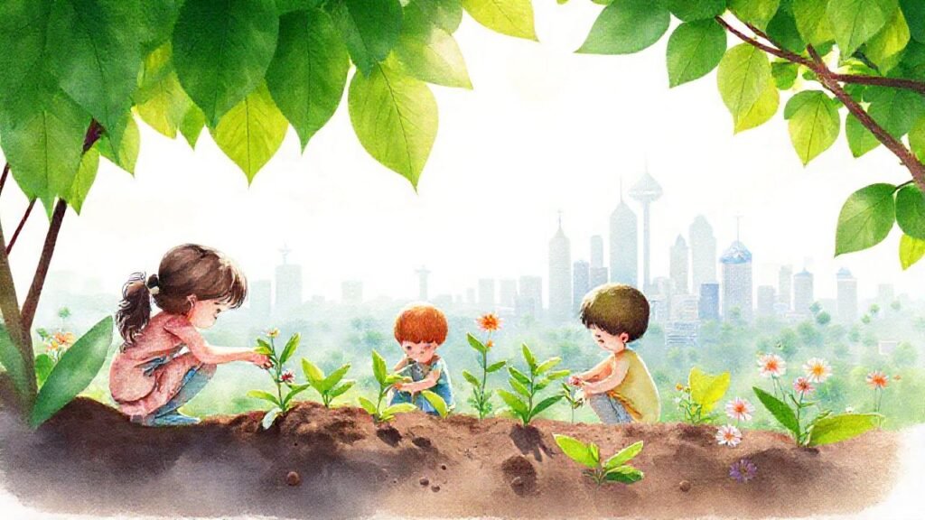 Niños plantan esperanza en un mundo verde