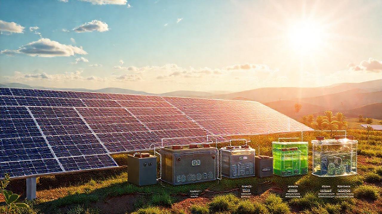 Energía solar futurista y limpia almacena luz