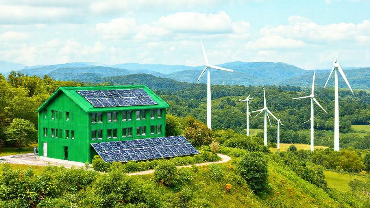 Energía sostenible construye un futuro brillante