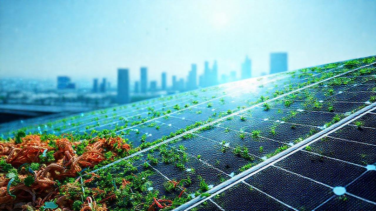 Tecnología sostenible ilumina una ciudad futurista