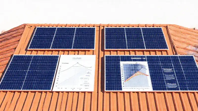 Paneles solares comparan energía limpia moderna