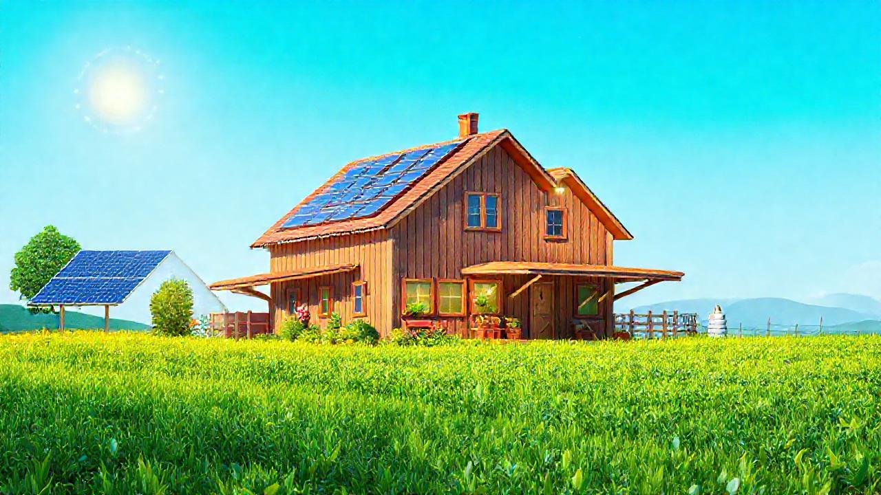 Agricultura sostenible bajo un cielo azul