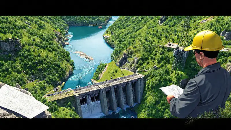 Una presa hidroeléctrica genera energía en valle