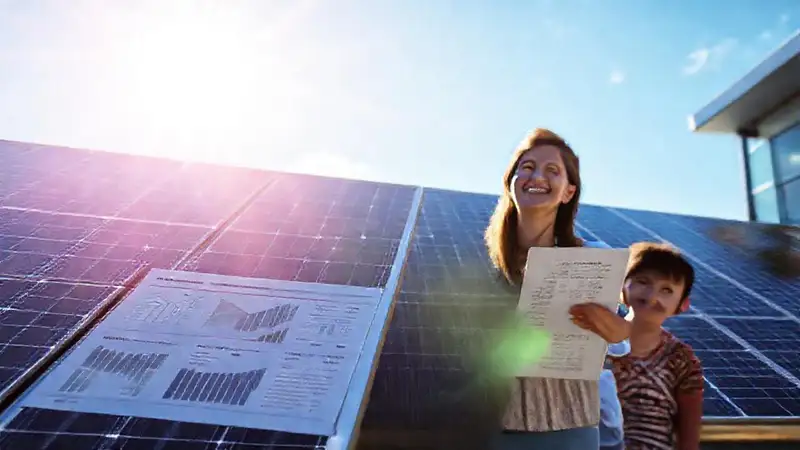 Paneles solares representan energía limpia y esperanza