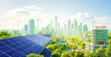 Ciudad moderna sostenible y brillante