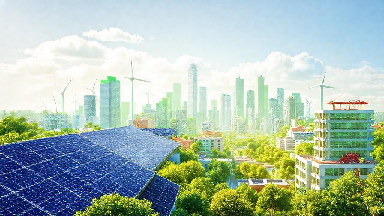 Ciudad moderna sostenible y brillante