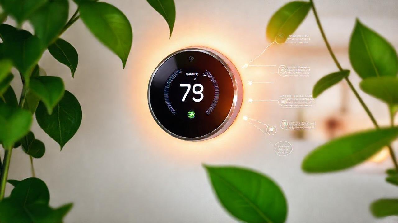 Termostato inteligente, hogar ecológico y moderno