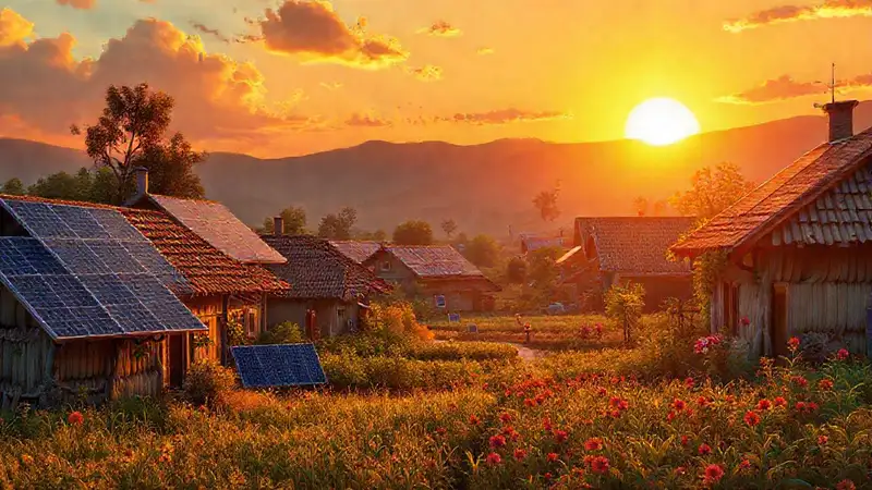 Pueblo rural: energía solar, esperanza y alegría