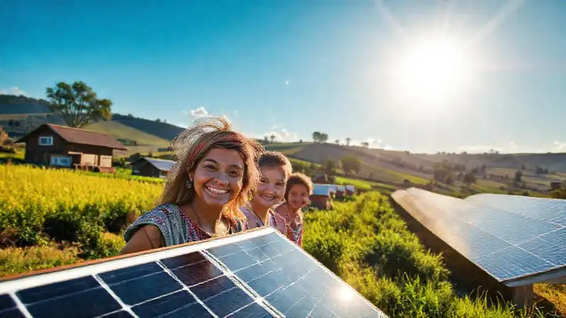 El pueblo rural prospera con energía solar