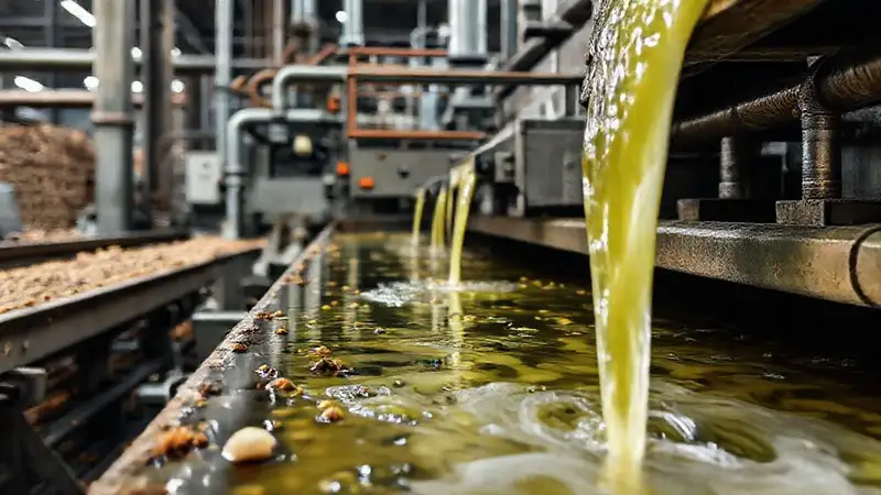 Planta industrial con desechos biomasa